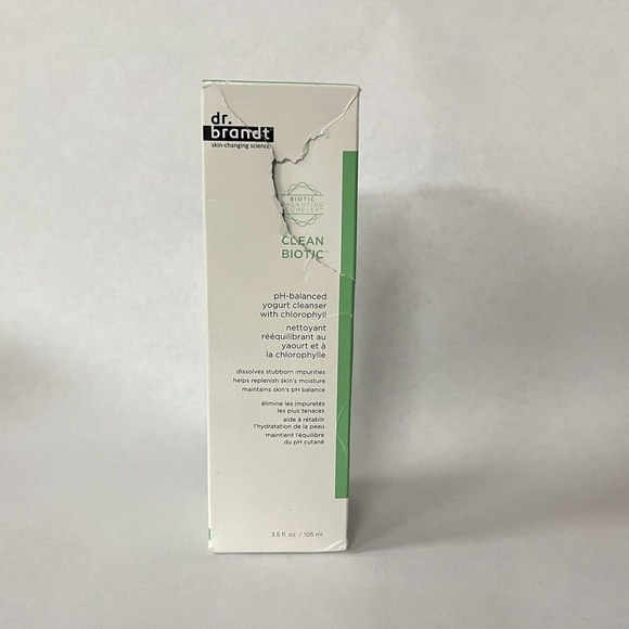 Dr. Brandt Clean Biotic pH Balanced Yogurt Face Cleanser 3.5 Oz Damaged Box - Picture 1 of 5
